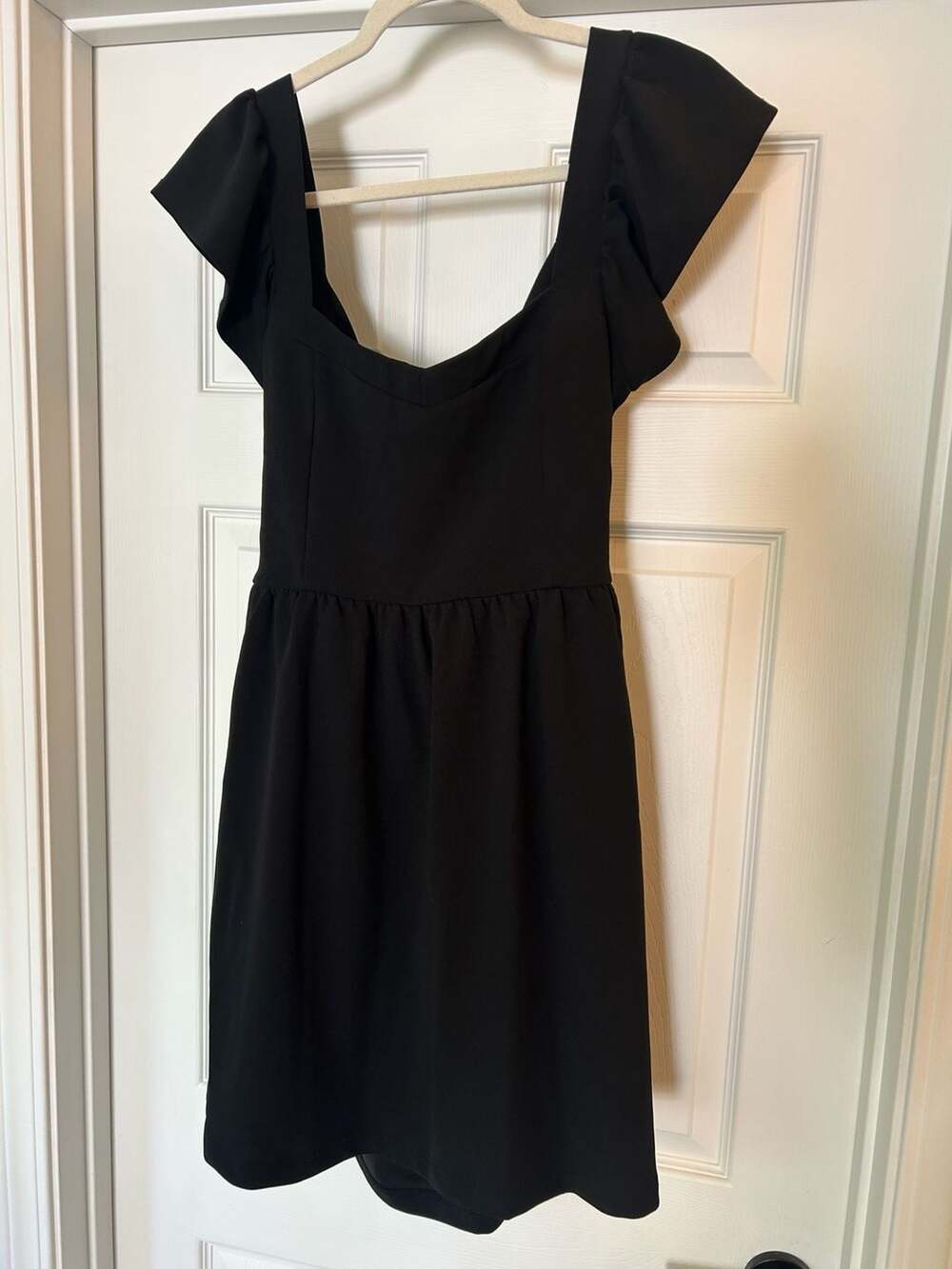 Altar'd State Black Flutter Sleeve Tie Back Dress Size XL